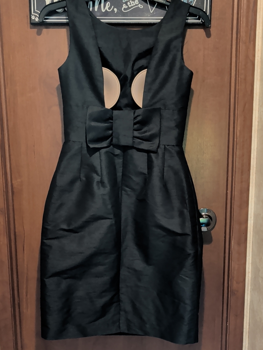 ALFRED SUNG Black Sleeveless Pleated A-Line Cocktail Dress - Picture 3 of 5